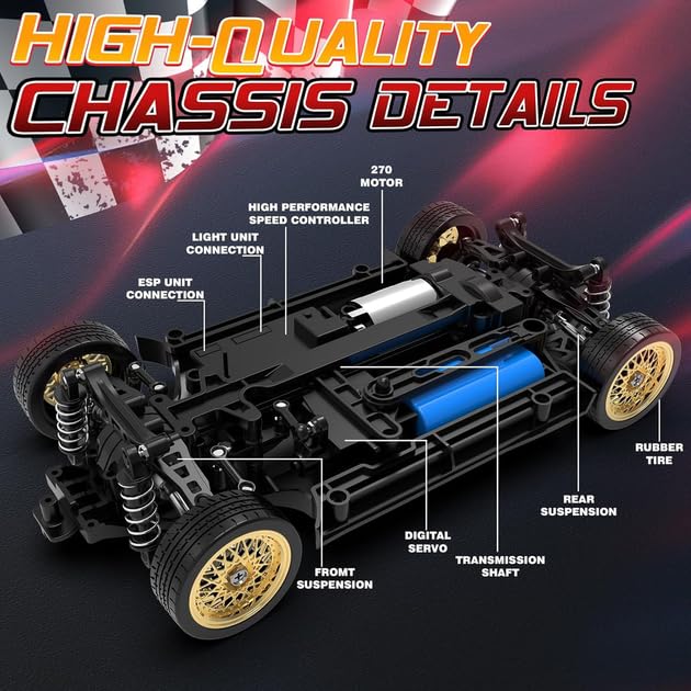 50 KM/H 1:16 Retro RC Araba 4X4 Uzaktan Kumanda Drift Spor Araba