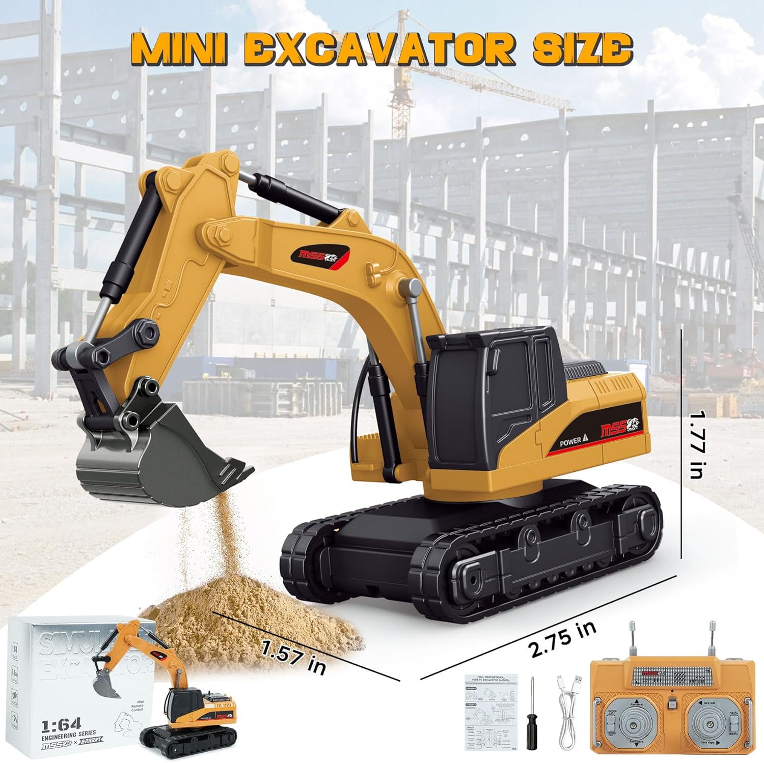 Mini RC İş Makineleri - Uzaktan Kumandalı 1:64 Ölçek İş Makineleri