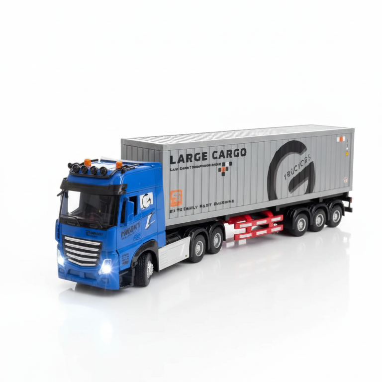 Uzaktan Kumandalı Dorseli TIR Metal Kafalı 9 Kanal RC Kamyon Açılabilir Kapılı