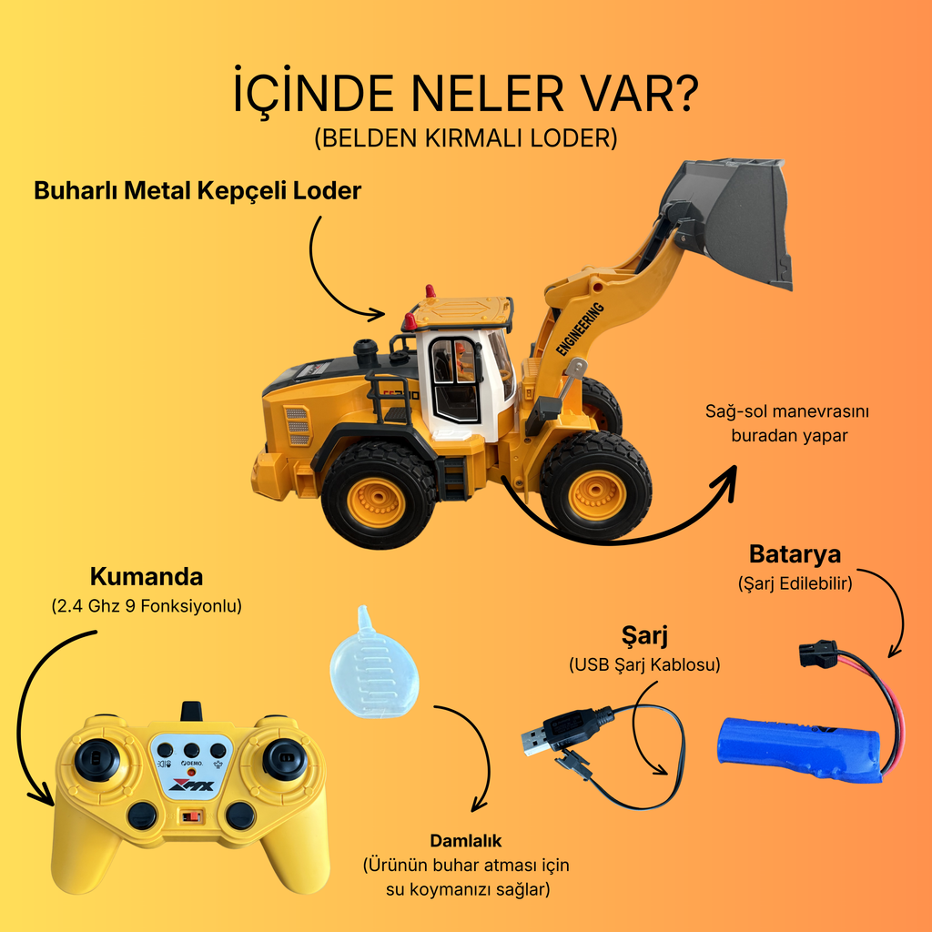 [SET] RC Belden Kırmalı Loder + RC Metal Damperli Kamyon