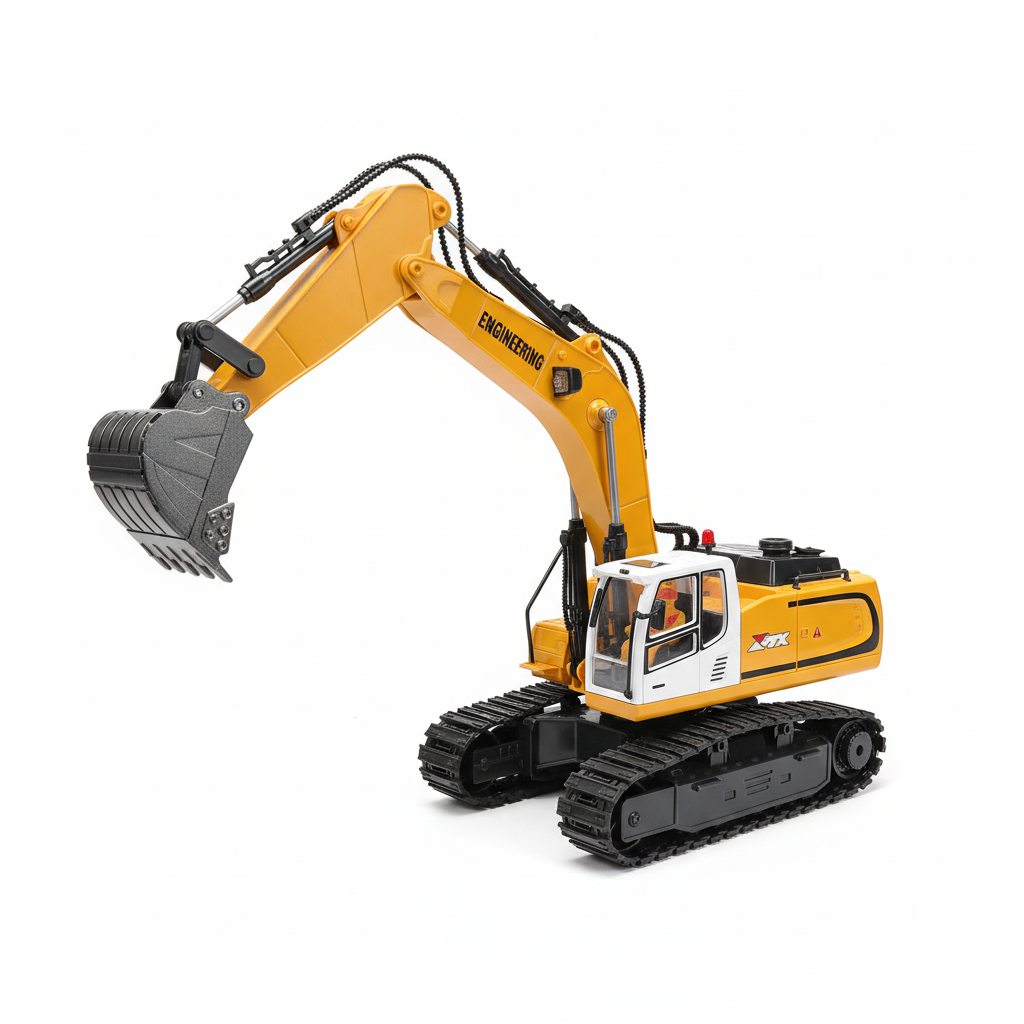RC Ekskavatör - Metal Kepçeli Kumandalı İş Makinesi