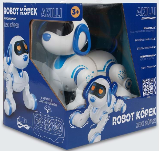 Uzaktan Kumandalı Akıllı Robot Köpek | Şarjlı, Sesli, LED Işıklı